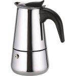 Cafetière italienne en acier inoxydable pour expresso 2 / 4 / 6 / 9 tasses compatible avec gaz vitrocéramique ... Cafetière italienne en acier inoxydable pour expresso 2 / 4 / 6 / 9 tasses compatible avec gaz vitrocéramique ...