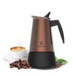 Cafeti�re italienne cecotec piccolina 400 bronze ? 200 ml (4 tasses) en inox compatible induction