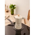 Cafetire italienne - create - thera moka retro - aluminium - 6 tasses - blanc cass