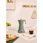 Cafeti�re italienne �lectrique - create - thera moka electric - vert sauge - fonction maintien au chaud ...