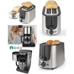 Cafetire lectrique - inox - 1. 5l - 1000w - programmable - grille - pain 2 fentes - pas cher