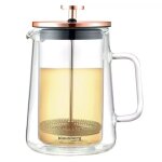 Cafetire  piston - klausberg - kb - 7724 - 600ml - verre borosilicat - double paroi