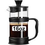 Cafeti�re � piston - zrse - french press 17oz - filtre inox - verre r�sistant - noir