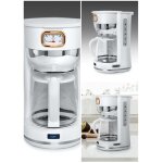 Cafetire - haute qualit - 10 tasses - sans fil - blanc et dor - design rtro vintage