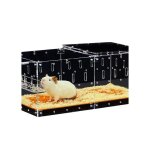 Cage acrylique pour rongeurs 61x30x24 cm transparente modulable facile  nettoyer fond jaune scurit ...