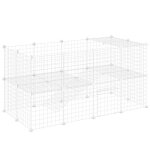 Cage pour animaux domestiques - pawhut - modulable - 2 niveaux 36 panneaux bords arrondis - fil en acier ... Cage pour animaux domestiques - pawhut - modulable - 2 niveaux 36 panneaux bords arrondis - fil en acier ...