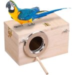 Cage bois oiseau : nichoir / perruche / calopsitte. vue transparente. elevage tourtereaux