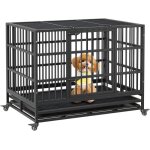 Cage pour chien avec 2 portes roulettes verrouillables plateau amovible pour moyenne et grande taille ... Cage pour chien avec 2 portes roulettes verrouillables plateau amovible pour moyenne et grande taille ...