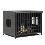 Cage chien solide caisse de transport sur roulette cages robuste extrieur en mtal avec 3 porte et plateau ...