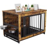Cage pour chien interieur 93x64x58cm avec 2 gamelles et portes pour chien avec plateau amoviblejusqu ...