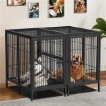 Cage pour chien en m�tal - bingopaw - caisse pour chien - 130. 5x100x100cm - noir