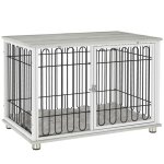 Cage pour chien - pawhut - avec coussin pieds rglables - fil dacier - pour chiens moyens jusqu 20 kg ...