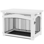 Cage pour chien - pawhut - table dappoint - plateau amovible - pour chien moyenne - 825 x 575 x 595 cm ...