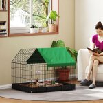 Cage enclos lapins petits animaux rongeurs int�rieur ou ext�rieurs avec bache protection inclus - 90 ...
