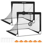 Cage de football pour enfant lot de 2 filet de football portable et pliable pour jardin parc plage tubes ...