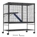 Cage  furet en mtal  roulettes - duoku - 99 cm2 niveaux - spacieuse et facile  assembler pour divers ...