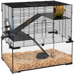 Cage hamster - pawhut - 3 niveaux - roue rampes maisonnette abreuvoir mangeoire - 60l x 40l x 545h cm ...
