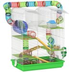 Cage pour hamster - pawhut - avec tunnel mangeoire roue jouet - pour souris petit animaux rongeur - 47 ...