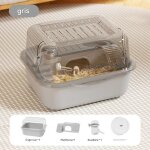 Cage  hamster rat rongeur - plateforme biberon eau roue maisonnette - blanc