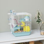 Cage hamster cage rongeur � 3 niveaux avec roue dexercice tunnel de jeu gamelle cabane 345 x 275 x 41 ...