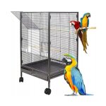 Cage mtallique pour oiseaux exotiques volire pour perroquets et canaris 80 cm