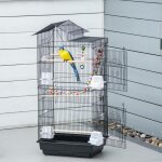 Cage � oiseaux 46 x 36 x 100 cm 4 mangeoires 3 perchoirs cage pour perruche calopsitte conure pinson ...