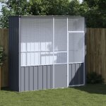 Cage  oiseaux anthracite 215x78x200 cm acier galvanis
