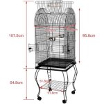 Cage pour oiseaux - duo - pour calopsittes / inséparables / canaris - 50x50x164 cm - noir Cage pour oiseaux - duo - pour calopsittes / inséparables / canaris - 50x50x164 cm - noir
