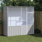 Cage  oiseaux gris 215x78x200 cm acier galvanis