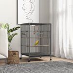 Cage oiseau sur pied cage sur roulettes avec balan�oire perchoirs et plateau coulissant 48 x 46 x 74 ...