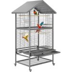 Cage oiseaux avec toit 80x60x167cm avec bac  sable - roulettes - volire perruche - jouets - canaris ...
