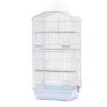 Cage oiseaux volière portable pour perroquet calopsitte élégante et canaries en métal - errolves - blanc ... Cage oiseaux volière portable pour perroquet calopsitte élégante et canaries en métal - errolves - blanc ...