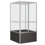 Cage pour perroquet / cage à oiseaux anthracite - 111x107x2115 cm - acier galvanisé cc2110981 Cage pour perroquet / cage à oiseaux anthracite - 111x107x2115 cm - acier galvanisé cc2110981