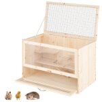 Cage en sapin pour hamster costway toit rabattable zones multi - �chelles rampe porte verrouillablepour ...