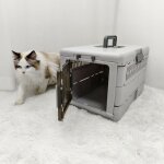 Cage de transport - 48 x 32 x 31. 5 cm - box de transport pour chien et chat - gris Cage de transport - 48 x 32 x 31. 5 cm - box de transport pour chien et chat - gris