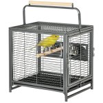 Cage de transport en acier pour perroquets cage � oiseaux avec 2 bols en acier inoxydable 2 perchoirs ...