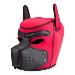 Cagoule de chien en noprne tte colore puppy play kinky rouge