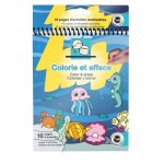 Cahier coloriage et activit�s magique r�utilisable - sous la mer - 16 pages - 143 x 178 cm - effa�ables ...