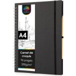 Cahier de dessin spirale a4 - 96 pages 200g papier blanc format vertical carnet de dessin carnet de croquis ...
