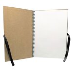 Cahier kraft avec ruban noir - 80 pages blanches - 21x297cm a4 - carnet de croquis