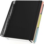 Cahier spirale a4 carnet de notes lign� noir bloc note a4 23. 5x29. 8cm 90g / m� papier cahier lign� ...