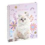 Cahier de textes  spirale exacompta lovely chat blanc