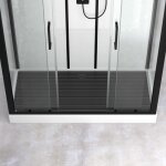 Caillebotis en bois composite gris pour cabine rectangle - dimensions 153. 5 x 70 cm