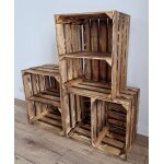 Caisse bois - pyxidas - �tag�re courte - 50x40x30 cm - lot de 3 - effet br�l�