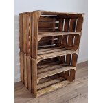 Caisse bois - pyxidas - �tag�re longues - 50x40x30 cm - lot de 2 - effet br�l�