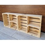 Caisse bois - pyxidas - forme de croix - 50x40x15 cm - lot de 2 - naturel