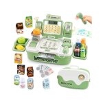 Caisse enregistreuse enfant - jouet 2 en 1 - scanner - 46 accessoires - cadeau ducatif 3 - 6 ans - vert ...