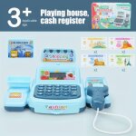 Caisse enregistreuse jouet - caissier bleu - 11 pices - ducatif - multicolore
