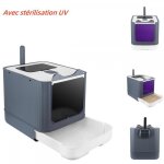 Caisse liti�re ferm�e grande - xuanyu - bac � liti�re pour chat - hauteur de lentr�e: 23 cm