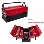 Caisse à outils 3 niveaux 5 plateaux rétractablesboîte à outils en métalcoffret à outils 43x22x34cm rouge ... Caisse à outils 3 niveaux 5 plateaux rétractablesboîte à outils en métalcoffret à outils 43x22x34cm rouge ...